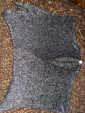 Avenue Black with GoldThread Open Knit Cardigan